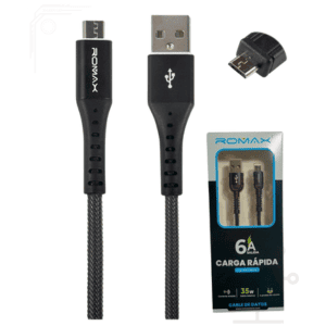 Cable Tipo V8 Romax Carga Rápida de 6A